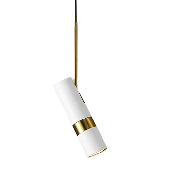 Wisząca lampa regulowana CGLOOK1PWH tuba biała mosiądz