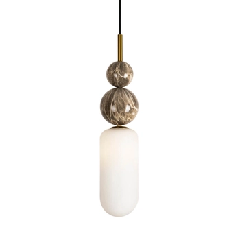 Okrągła lampa wisząca Maxlight NOVA P0642 do jadalni złota biała