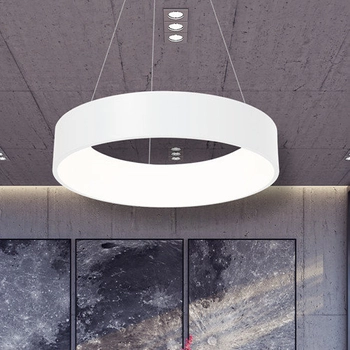 LAMPA wisząca OHIO ML6357 Milagro okrągła OPRAWA zwis LED 24W 4000K metalowy biały