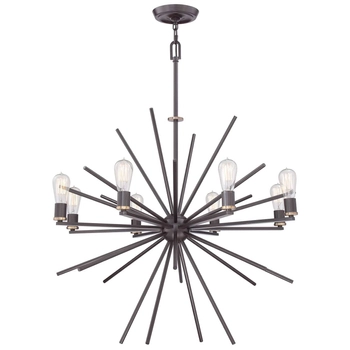 Żyrandol LAMPA wisząca CARNEGIE QZ-CARNEGIE8 Elstead QUOIZEL industrialna OPRAWA metalowa zwis pręty sticks brąz