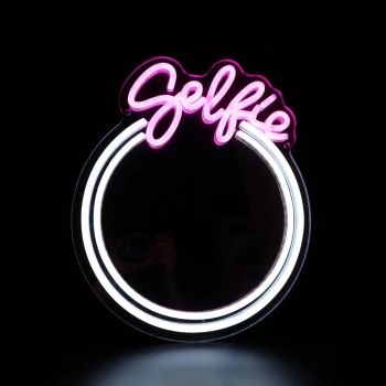 Podświetlanie lustro SELFIE FM-MT07 NEON 3,4W do sypialni srebrny