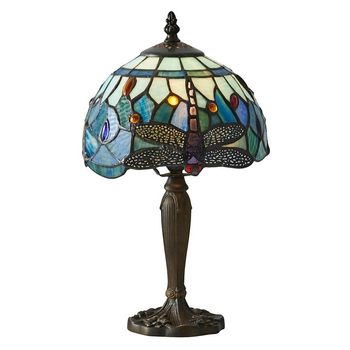 Lampka stojąca Dragonfly 64088 Interiors Tiffany ważka do sypialni kolorowy czarny
