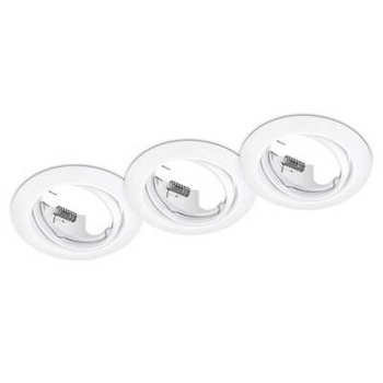 Zestaw trzech lamp podtynkowych z regulacją JURA 650100331 okrągłych biały