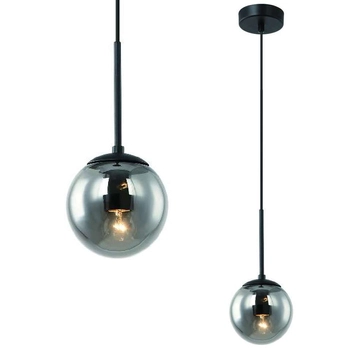 Loftowa LAMPA wisząca Bao Nero I Fume Orlicki Design szklana OPRAWA zwis kula ball przydymiona czarna