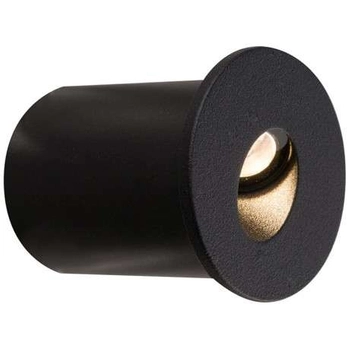 Wpust lampa schodowa okrągła metalowa LED 1W 3000K czarna OIA OUTLET
