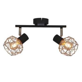 Przysufitowa lampa Acrobat 92-22202 koszyk metalowa czarny miedziany