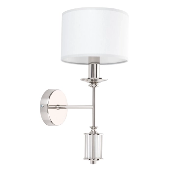 Abażurowa lampa ścienna Artu ART-K-1 (N) do jadalni biała nikiel