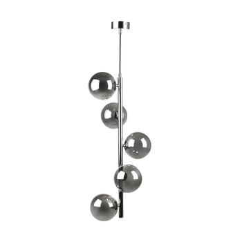Wisząca lampa nowoczesna Luna szklane kule chrom przydymione