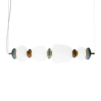 Ceramiczna wisząca lampa Evans PND-94981-4A-GD LED 22W 3000K biała złota