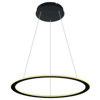 LAMPA wisząca SLIM/000032/3000/B MDECO okrągła OPRAWA ring ZWIS LED 114W 3000K metalowy czarny