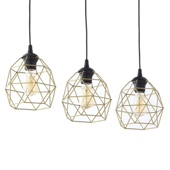 Potrójna loftowa lampa wisząca Galaxy 3459 TK Lighting czarna złota