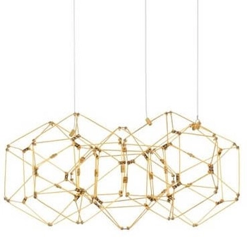 Lampa wisząca ASIS LE42727 LED 21.6W 3000K geometryczny wzór złota