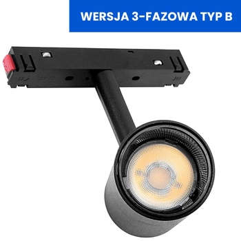Spot do szyn magnetycznych 3-fazowych reflektor 815 Domeno LED 7W 3000K czarna