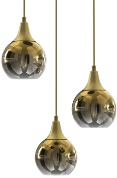 Lampa wisząca Monte MLP8403 krople przydymione złote