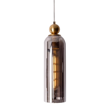 Zwisowa lampa loftowa Campanila P0511 Maxlight szklana mosiądz przydymiona OUTLET