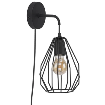 Lampa ścienna industrialna Brylant 2288 TK Lighting z wtyczką czarna