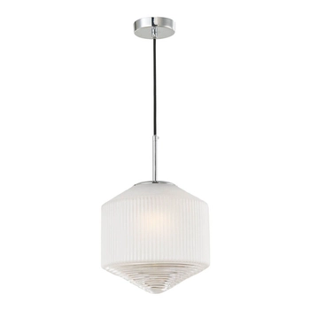 Szklana lampa wisząca NISHA NIS0108 do salonu biały chrom