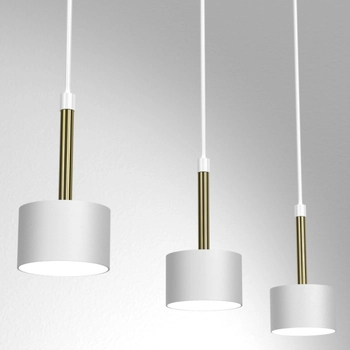 Metalowy zwis loftowy ARENA kaskada do przedpokoju biała złota