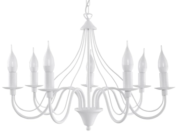 Żyrandol LAMPA wisząca SL.0215 klasyczna OPRAWA świecznikowa ZWIS na łańcuchu maria teresa biały