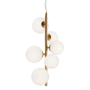 Lampa wisząca Dallas MOD545PL-06BS szklana biała złota