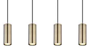 Lampa wisząca Robby 57911-4HM tuby na listwie mosiądz czarne