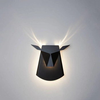 Lampa ścienna ORIGAMI DEER-B metalowa jeleń LED 6W 3000K kinkiet czarny