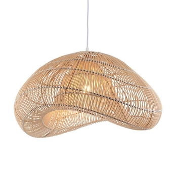 Rattanowy klosz do lampy wiszącej Misra 109203 boho japandi beżowy