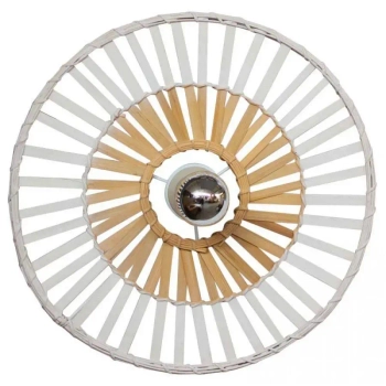 Bambusowy plafon 19251 okrągły do jadalni ekologiczny biały