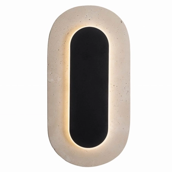 Ścienna lampa kamiennaTRAVERTINO W0393 LED 10W 3000K biała czarna
