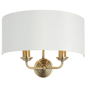Lampa naścienna Highclere 98937 Endon rustykalna biała mosiądz