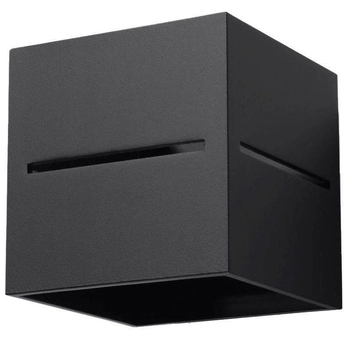 Kinkiet LAMPA ścienna SL.0204 metalowa OPRAWA kostka cube przyścienna czarna