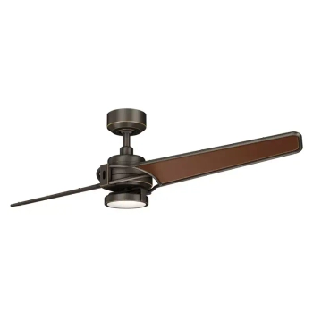 Wentylator z lampą LED Xety brązowy czarny KLF-XETY-56-OZ 11W 4000K