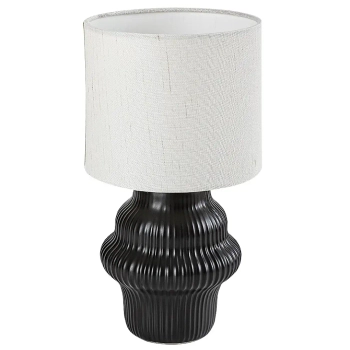 Stołowa lampa do salonu Glimo 74058 ceramiczna na stół czarny biały