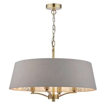 Regulowana lampa wisząca Birch BIR0429-EH Dar Lighting owalna motyw roślinny mosiężny