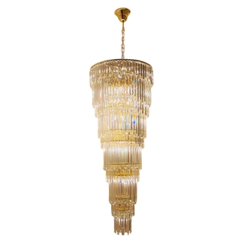 Zawieszana lampa Luxe 19002/40-GLD Zuma pałacowa crystal złota