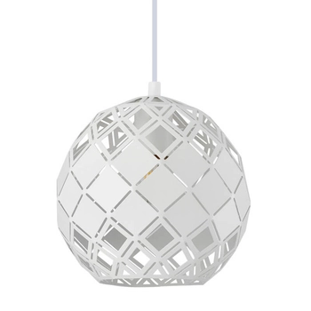 Kulista lampa wisząca Paulela PND-34221-1S-WH metalowa biała do sypialni