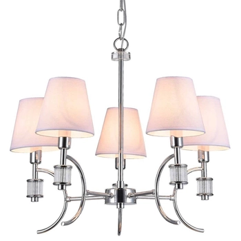 Żyrandol LAMPA klasyczna LIVERPOOL P05100CH Cosmolight abażurowy zwis na łańcuchu chrom