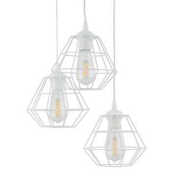 Lampa wisząca potrójna druciana Diamond 6213 TK Lighting loft biała