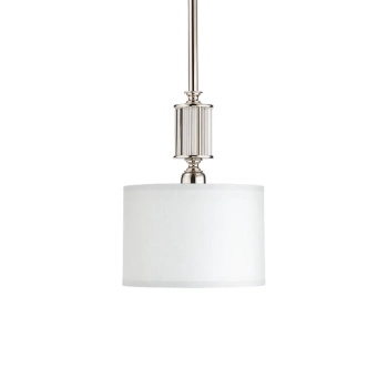 Wisząca lampa abażurowa Artu ART-ZW-1 (N) nad stół biała nikiel