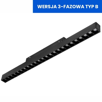 Szynowa lampa z diodami magnetyczna 3-fazowa 811 Domeno LED 24W 3000K czarna