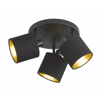 Regulowana lampa sufitowa Tommy R80333979 abażury czarny złoty