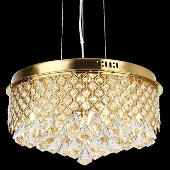 Kryształowa lampa wisząca Amapoli MD7069- GOLD Auhilon glamour nad stół złota