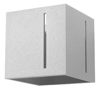 Kinkiet LAMPA ścienna SL.0396 kwadratowa OPRAWA metalowa kostka cube szara