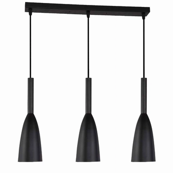 Wisząca LAMPA hygge SOLIN LP-181/3L BK Light Prestige metalowa OPRAWA na listwie ZWIS kaskada czarna