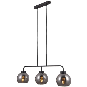 LAMPA wisząca POGGI PND-28028-3 Italux szklana OPRAWA zwis na listwie kule balls czarne przydymione