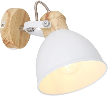 Lampa ścienna Wiho 54018-1 skandynawska biała drewno