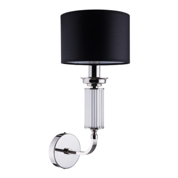 Abażurowa lampa ścienna Verde VER-K-1 (N) owalna czarna nikiel