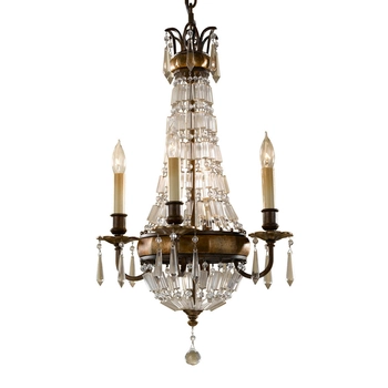 Wisząca lampa kryształowa Bellini FE-BELLINI4 Feiss pałacowa nad stół brązowa