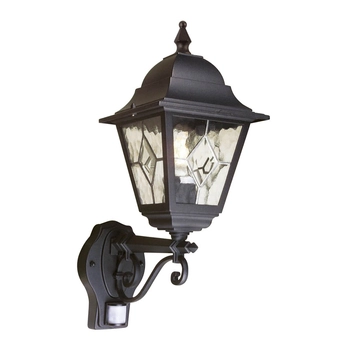 Zewnętrzna lampa ścienna Norfolk NR1-PIR-BLACK Elstead na taras z czujnikiem czarna