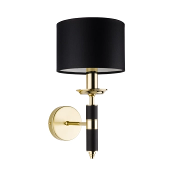 Naścienna lampa z abażurem Modesto MOD-K-1 (CZ) mosiądz czarny
